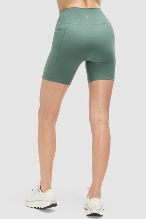 Peloton Cadent 7" High Rise Pocket Bike Short In Duck Green