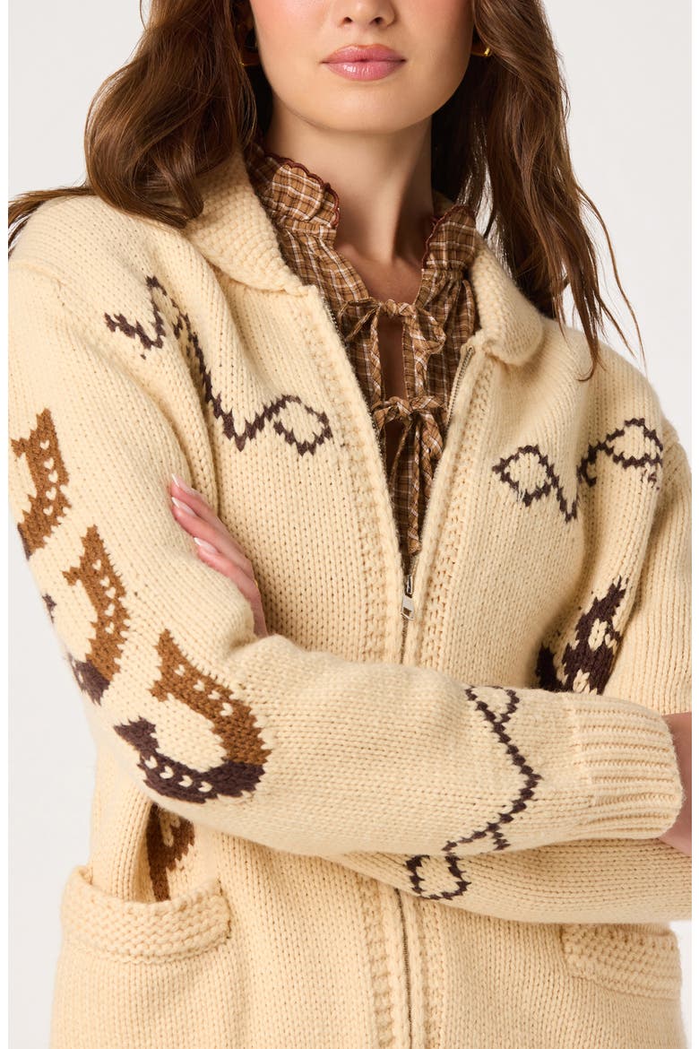 Ivy Zip Cardigan, Alternate, color, VINTAGE CREAM