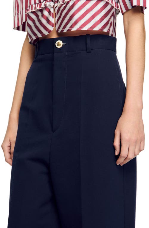 Sandro Suit Trousers In Navy Blue