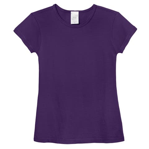 Girls Organic Cotton Soft Jersey Cap Sleeve Crew Tee (Toddler/Kids)
