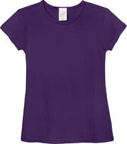 CITY THREADS Girls 100% Organic Cotton Soft Jersey Cap Sleeve Crew Tee