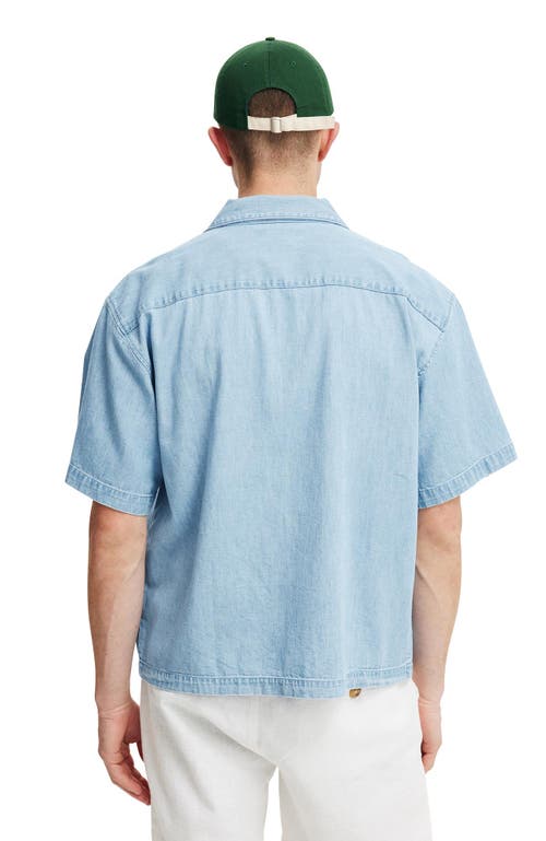 COTTON ON COTTON ON DENIM BOX FIT SHORT SLEEVE SHIRT 