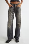 Acne Studios 2021 Black Trafa Paint Splatter Loose Fit Wide Leg Jeans