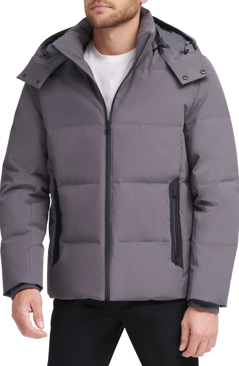 Cole Haan Signature Hooded Down Puffer Jacket, Alternate, color, Charcoal