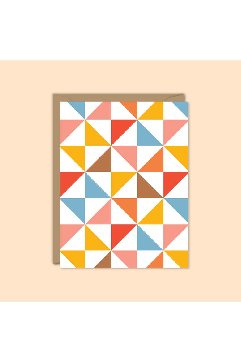 Retro Quilt Blank Card-Boxed Set of 8 Cards, Alternate, color, No Color