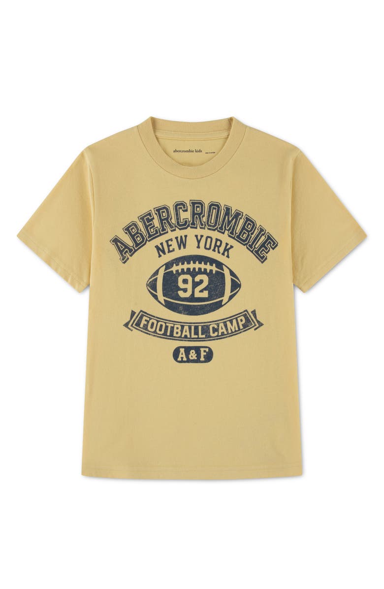 abercrombie kids Kids' AFB Football Camp Cotton Graphic T-Shirt, Main, color, Straw