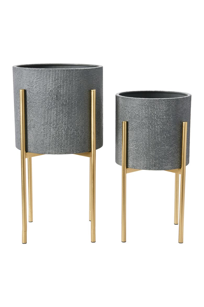 Embossed Planters with Stands, Main, color, Grey