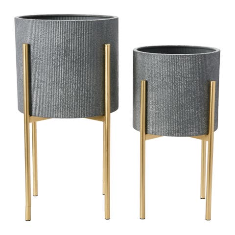 Embossed Planters with Stands