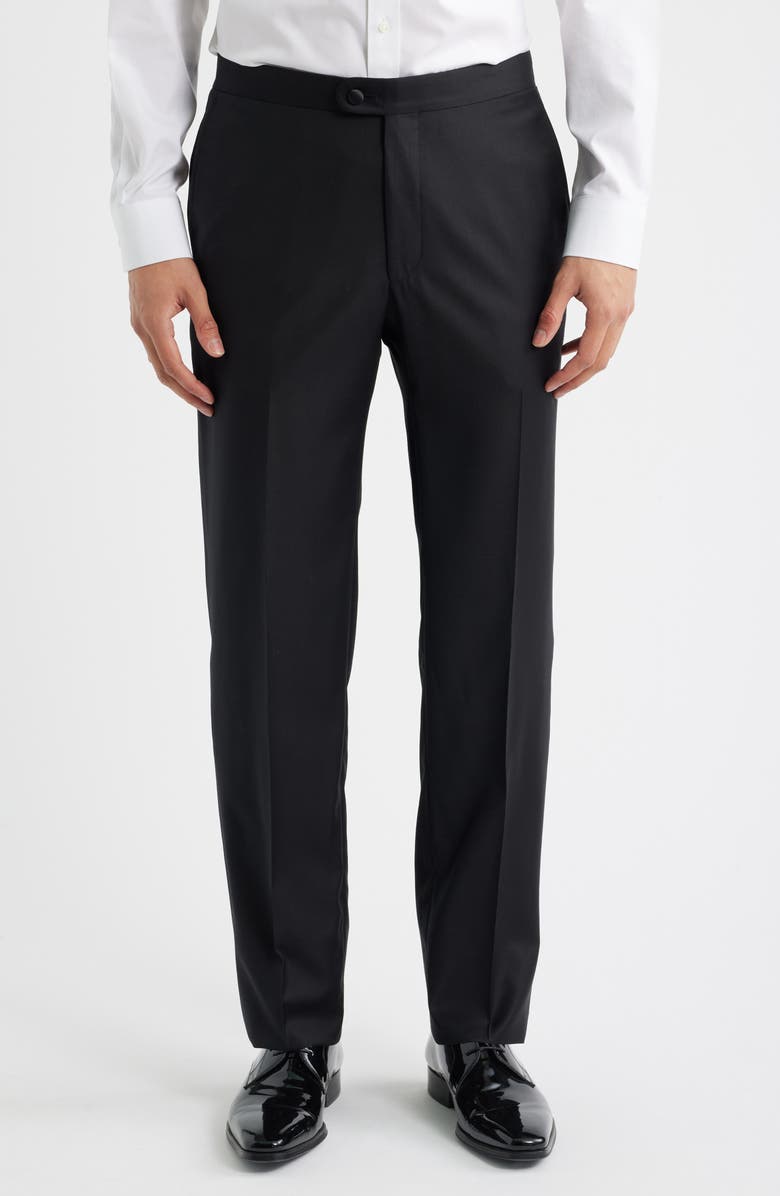 Heritage Gold Notched Lapel Black Wool Tuxedo, Alternate, color, Black