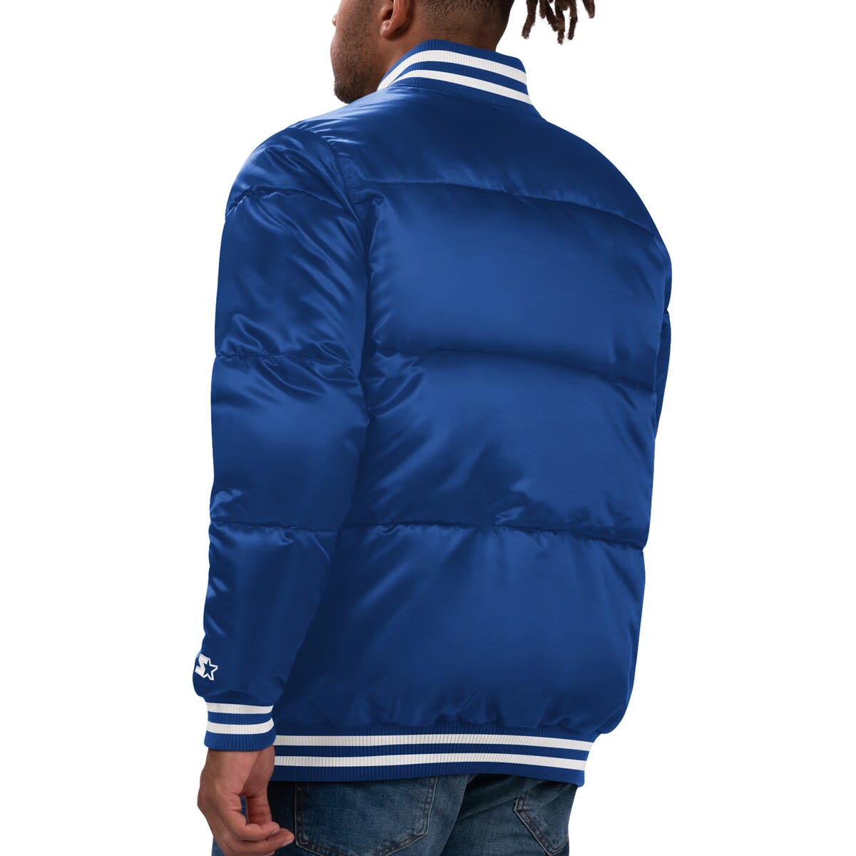 Men's Starter Royal Brooklyn Dodgers Cooperstown Collection Bronx Satin Full-Snap Varsity Bomber Jacket - image 2