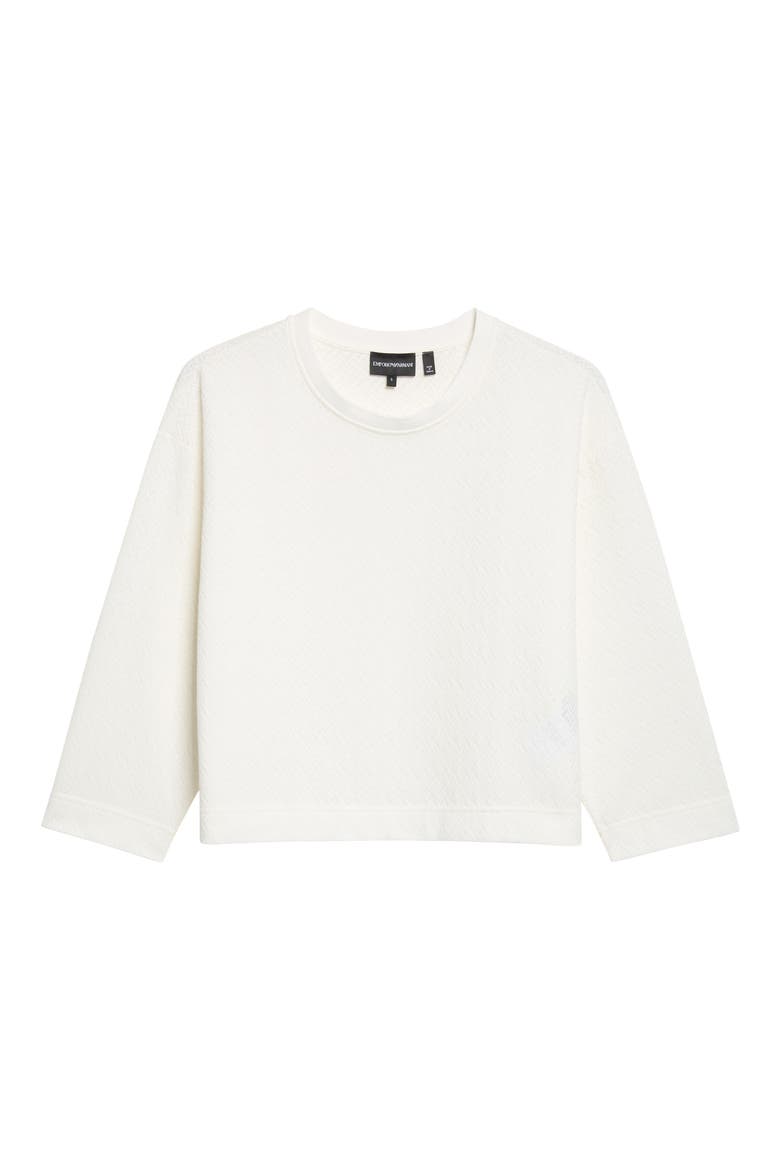 Crewneck Chevron Jacquard Sweater, Alternate, color, IVORY