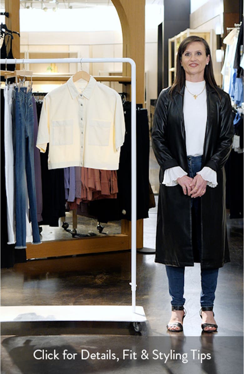 Ultra Featherweight Lenna Crop Denim Button-Up Shirt, sales video thumbnail