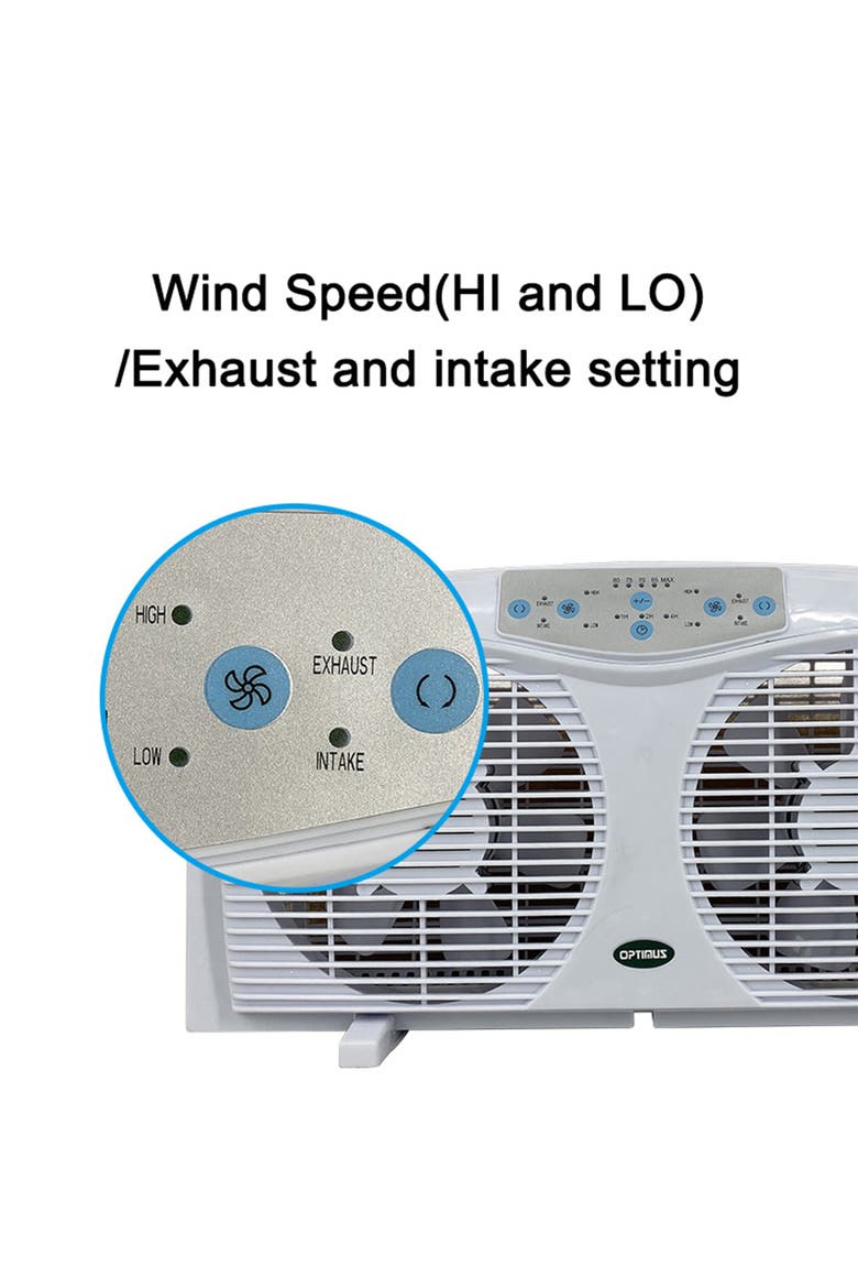 8 in. Electric Reversible Twin Window Fan with Thermostat & LED, Alternate, color, White
