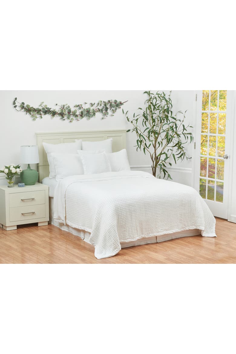 White Cotton Blend Accent Throw Pillow 18" x 18", Alternate, color, White