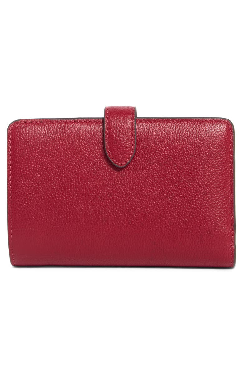 Kate Spade New York leila pebbled leather medium cardholder wallet, Alternate, color, Red Jam