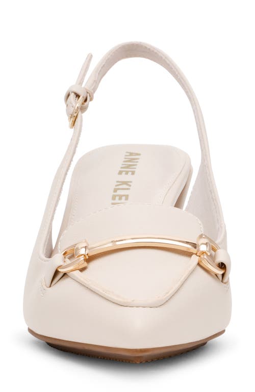 Anne Klein Royce Slingback Pointed Toe Pump In White