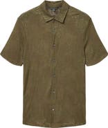 John Varvatos Biaggio Jacquard Mesh Short Sleeve Button-Up Shirt