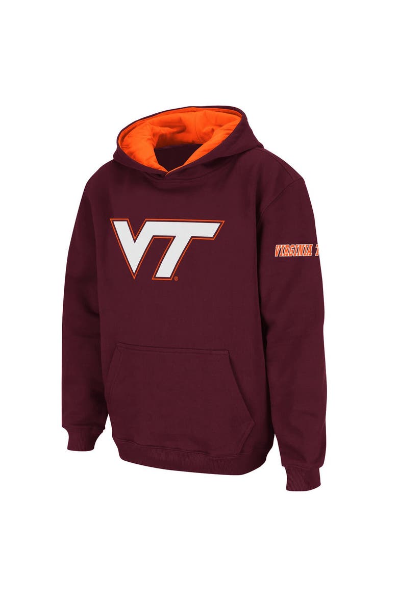 Youth Stadium Athletic Maroon Virginia Tech Hokies Big Logo Pullover Hoodie, Main, color, Maroon