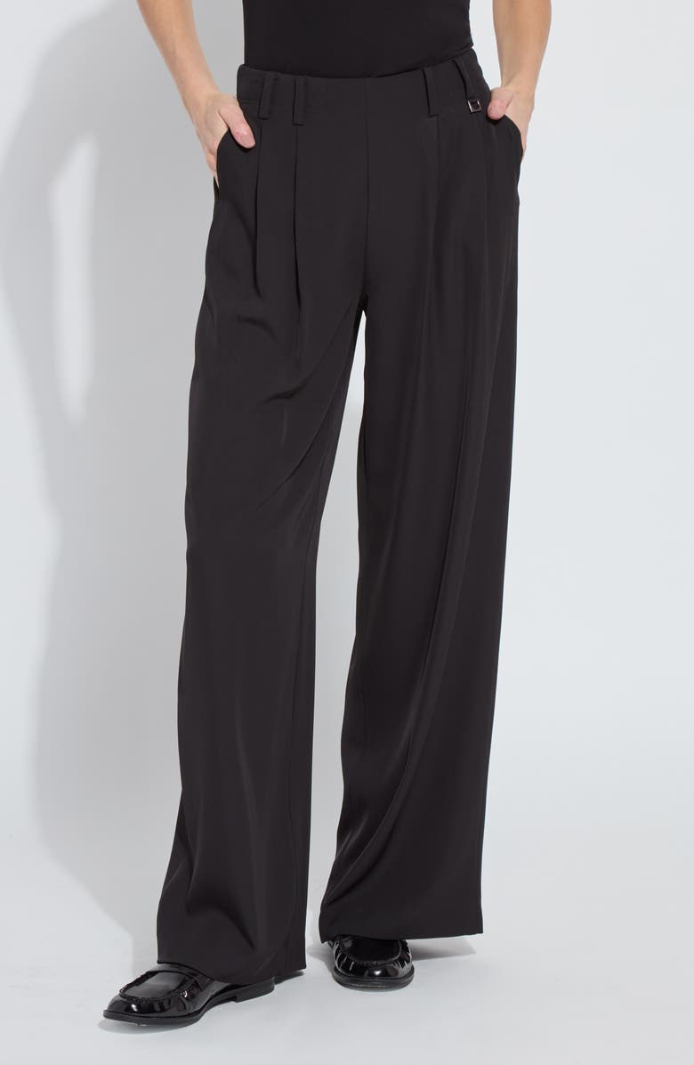 Lysse Darcy Pleated Wide Leg Pants, Alternate, color, Black