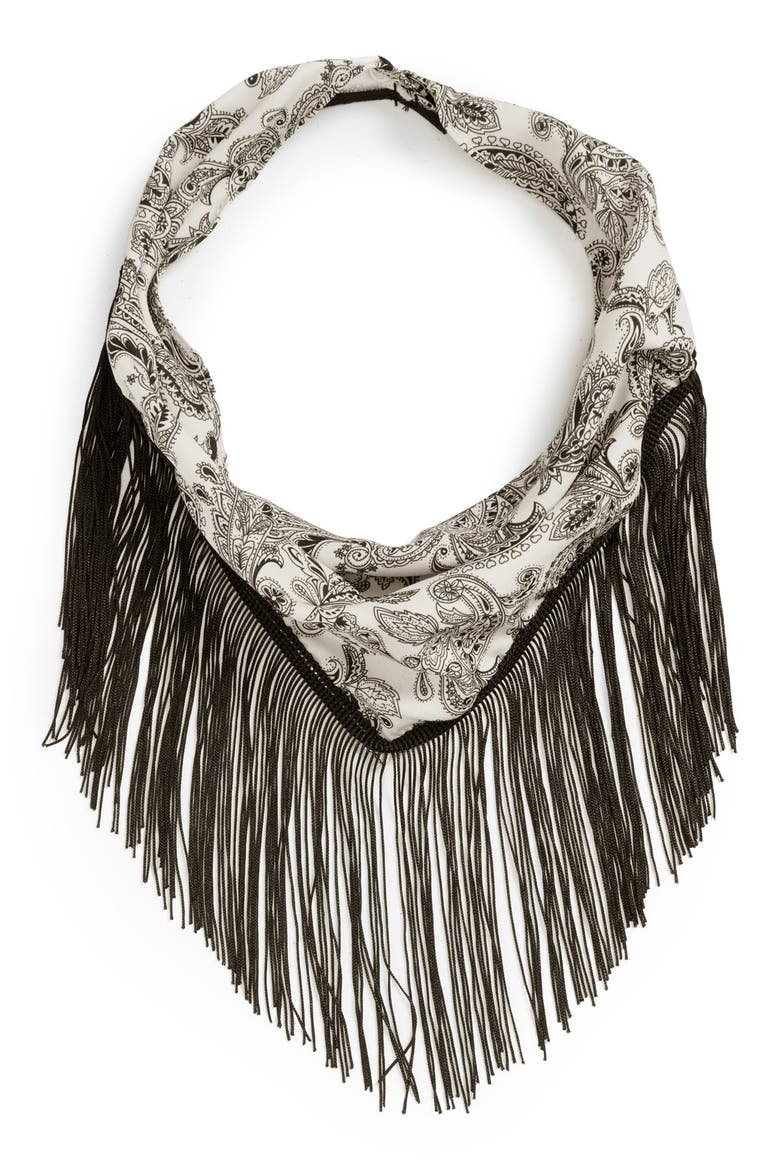 Paisley Fringe Bandana, Main, color, IVORY MULTI