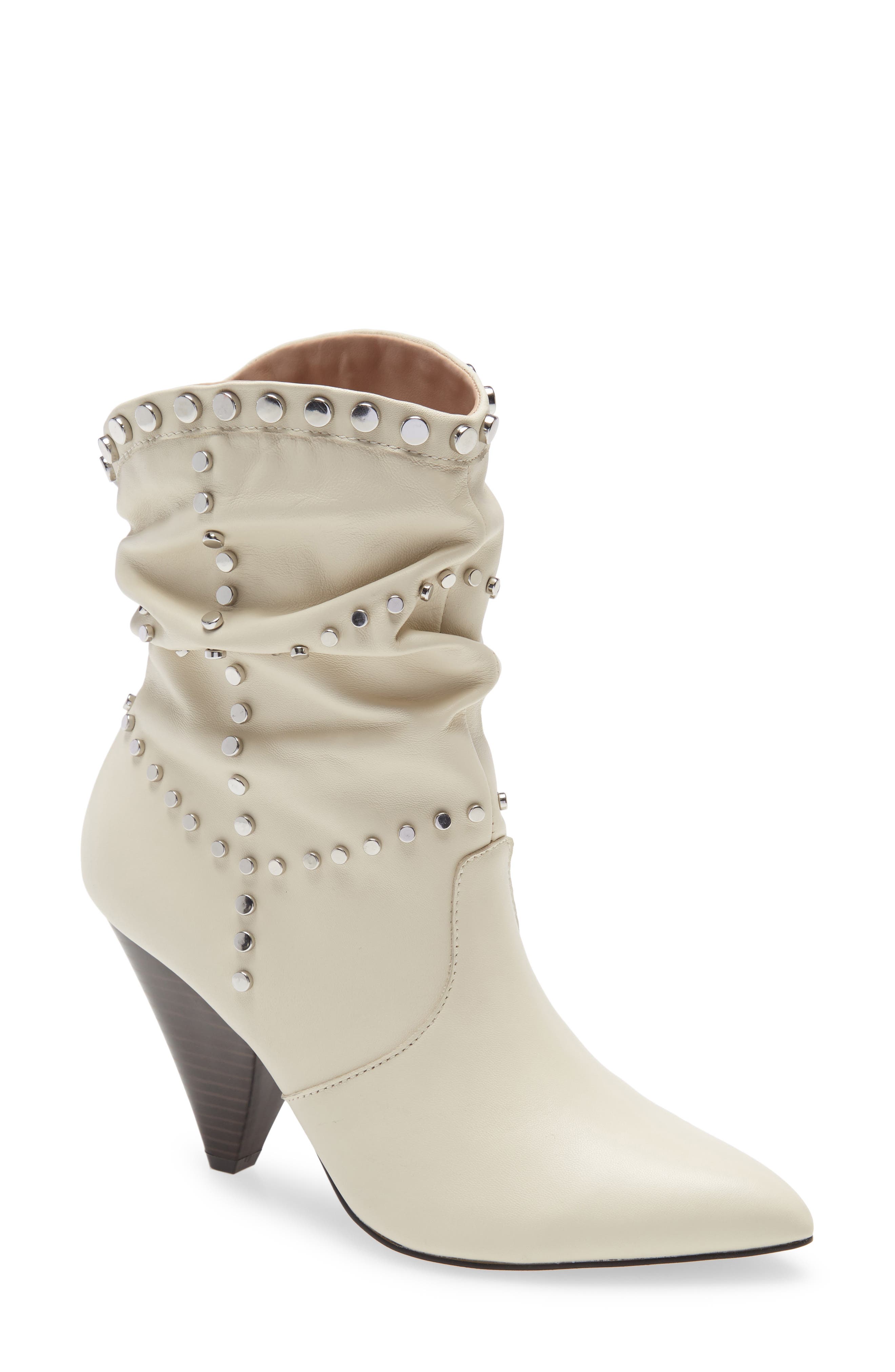 Cebina Studded Bootie, Main, color, BIANCA LEATHER