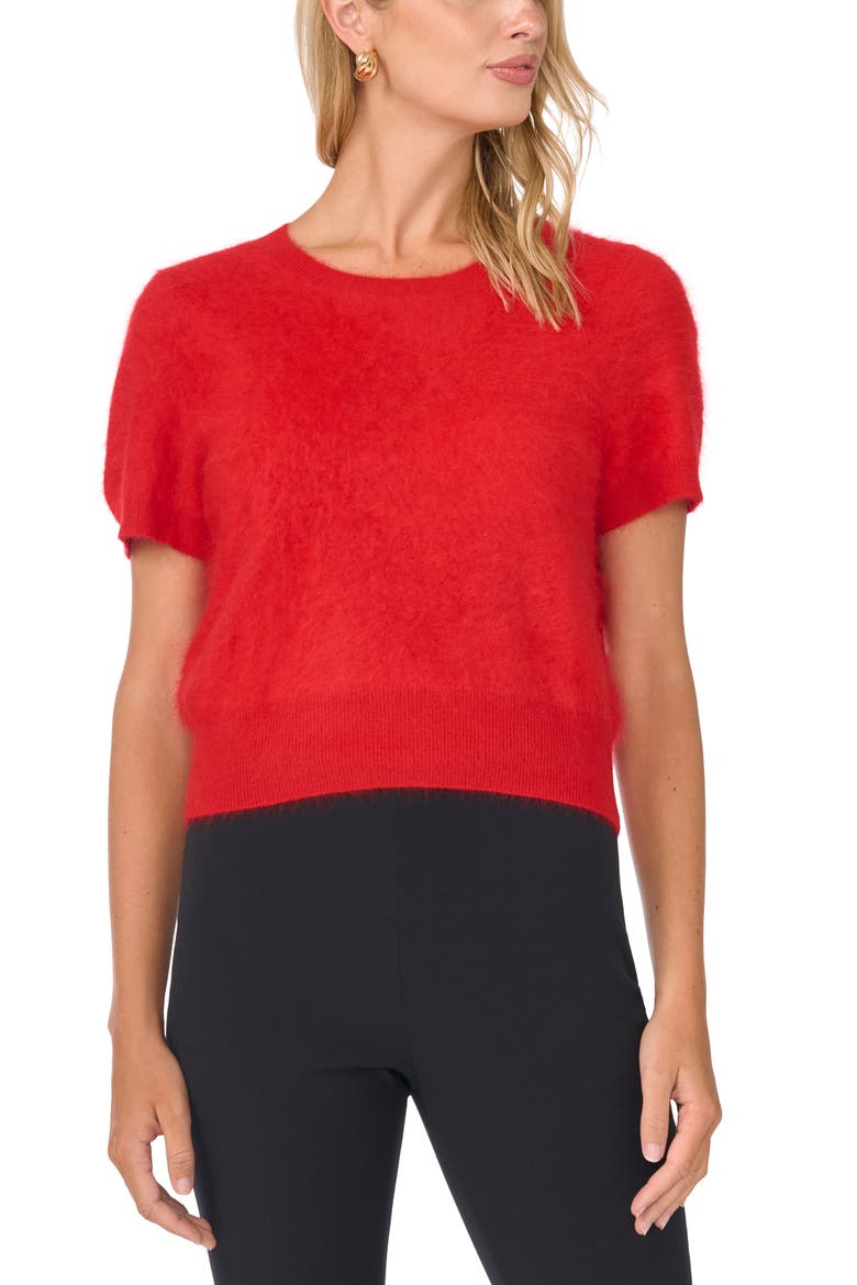 Short Sleeve Sweater, Main, color, EQUESTRIAN RED