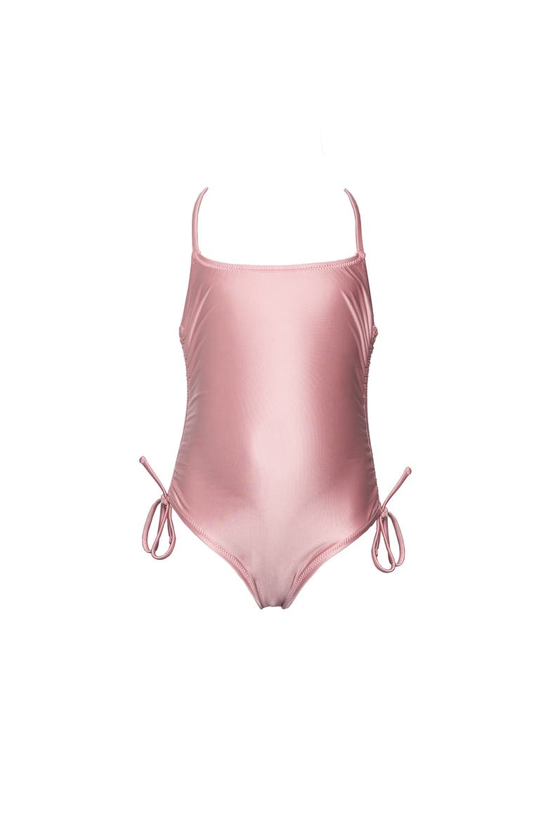 Satin Royale Criss Cross Back Adjustable One Piece Swimsuit, Alternate, color, Light-Pink