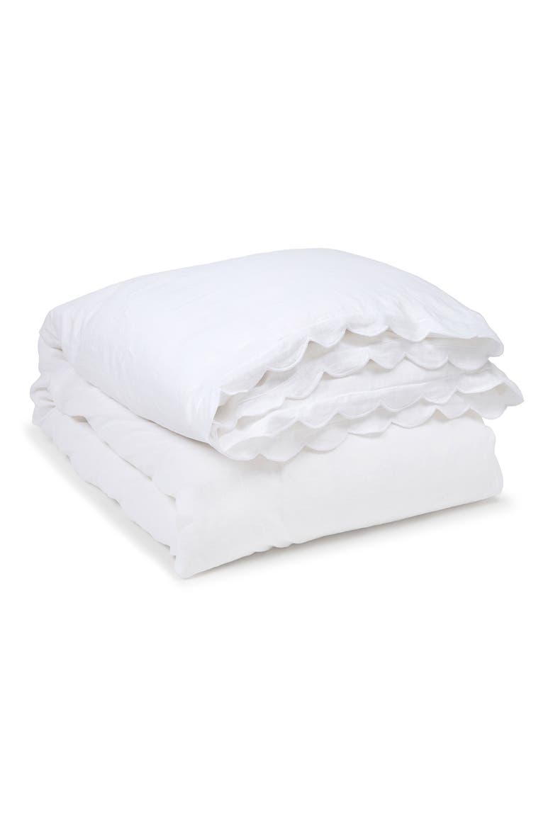 Kelly Linen Duvet Cover, Main, color, WHITE