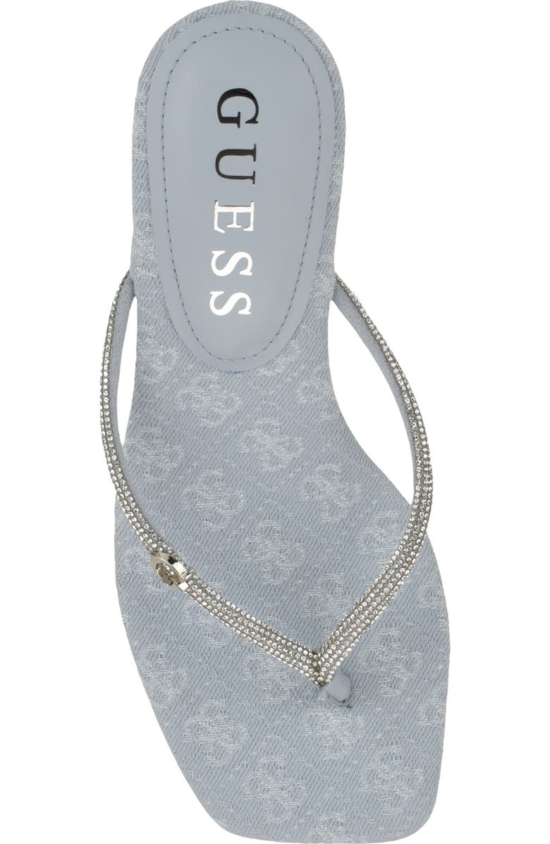 GUESS Crystal Embellished Sandal, Alternate, color, Light Blue
