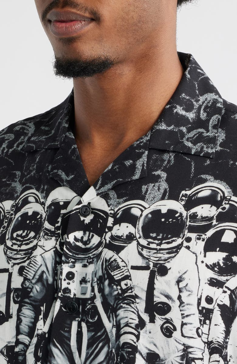 Billionaire Boys Club Journey Graphic Camp Shirt, Alternate, color, Black