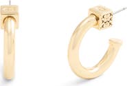 COACH Logo Cube Chubby Hoop Earrings