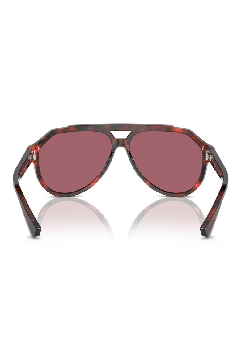 60mm Pilot Sunglasses, Alternate, color, RED HAVANA