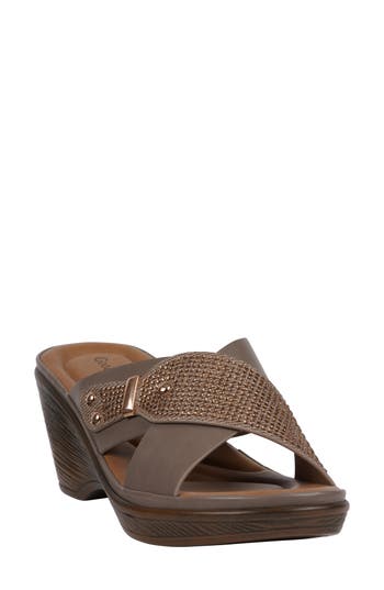 Gc Shoes Ash Comfort Wedge Sandal In Taupe