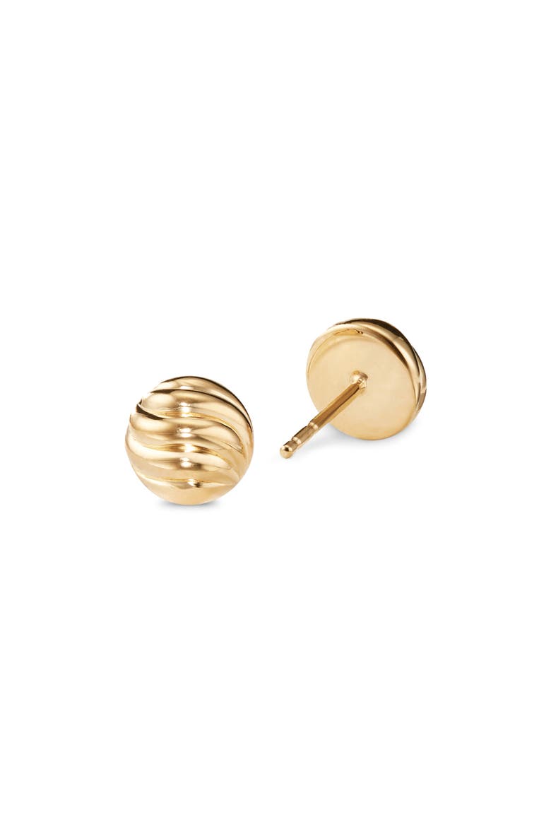 'Sculpted Cable' Stud Earring in Gold, Alternate, color, GOLD