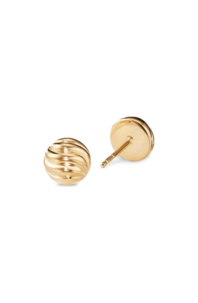 David Yurman 'Sculpted Cable' Stud Earring in Gold, Alternate, color, Gold