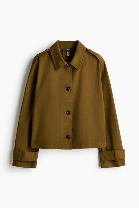 Trench-look Cotton Jacket