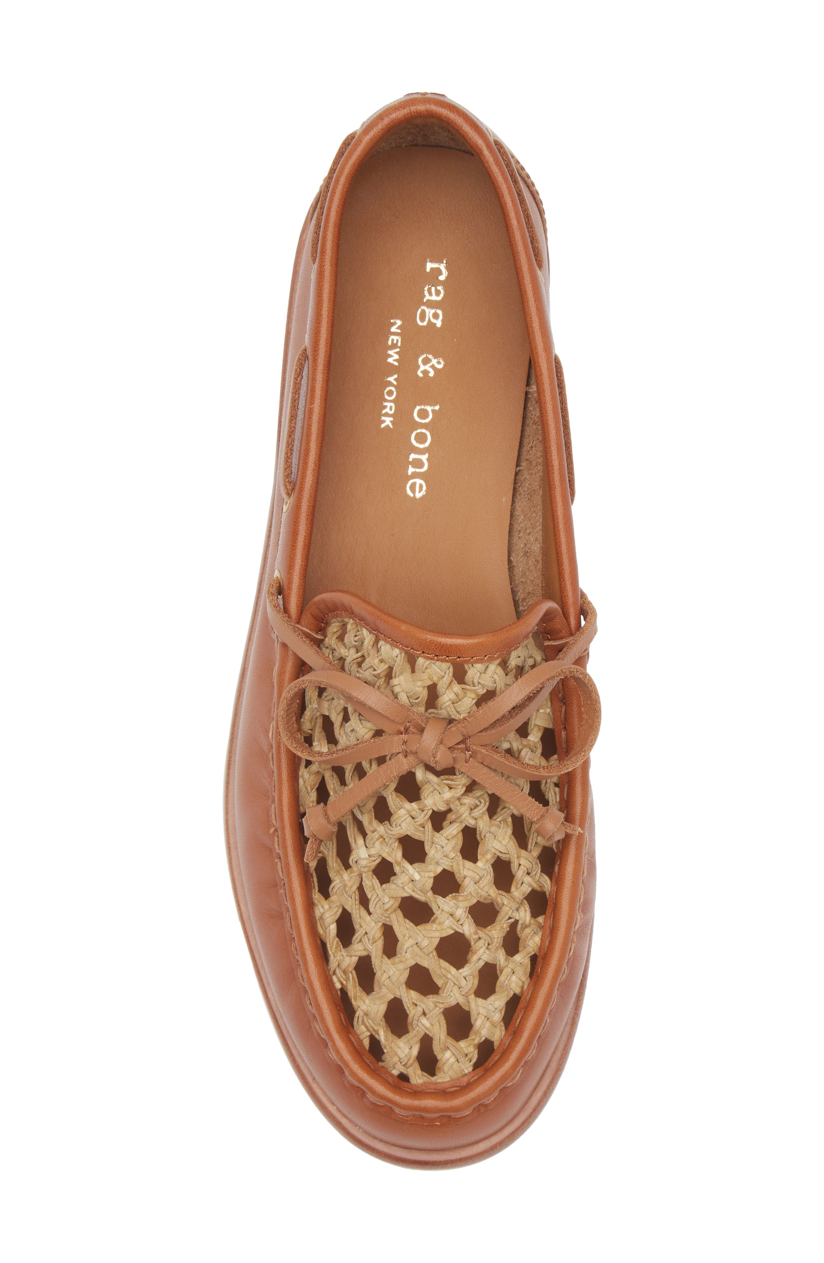 rag & bone Carter Boat Shoe, Alternate, color, Light Natural Woven