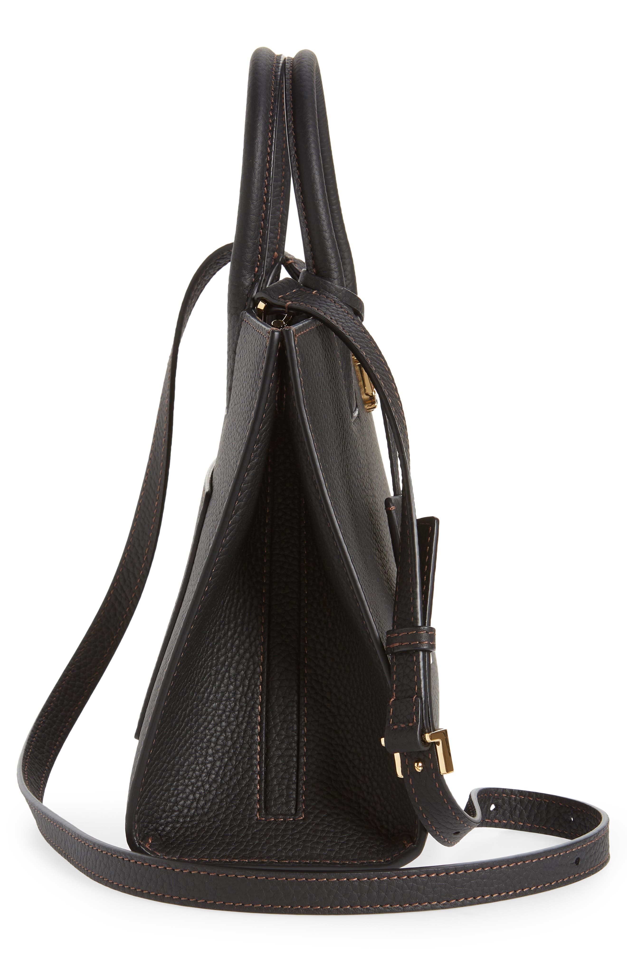 Burberry Mini TB Leather Tote, Alternate, color, 