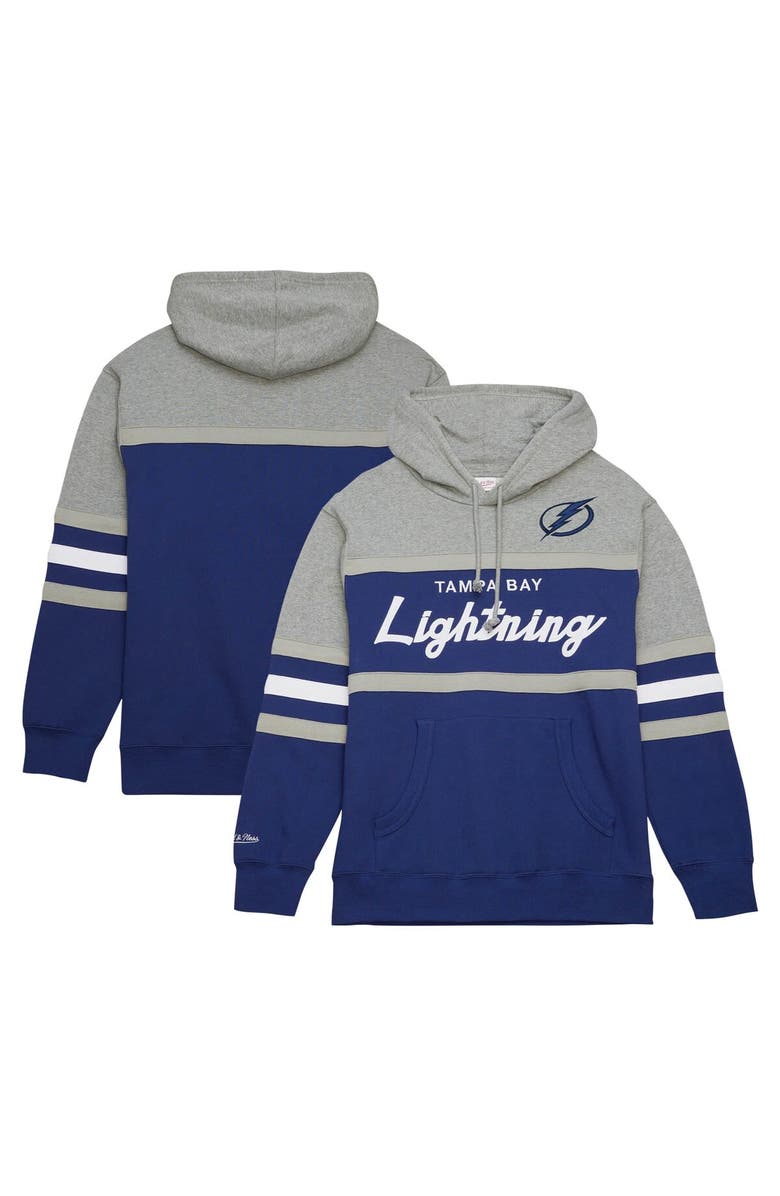 Mitchell & Ness Men's Mitchell & Ness Blue/Gray Tampa Bay Lightning Head Coach Pullover Hoodie, Alternate, color,