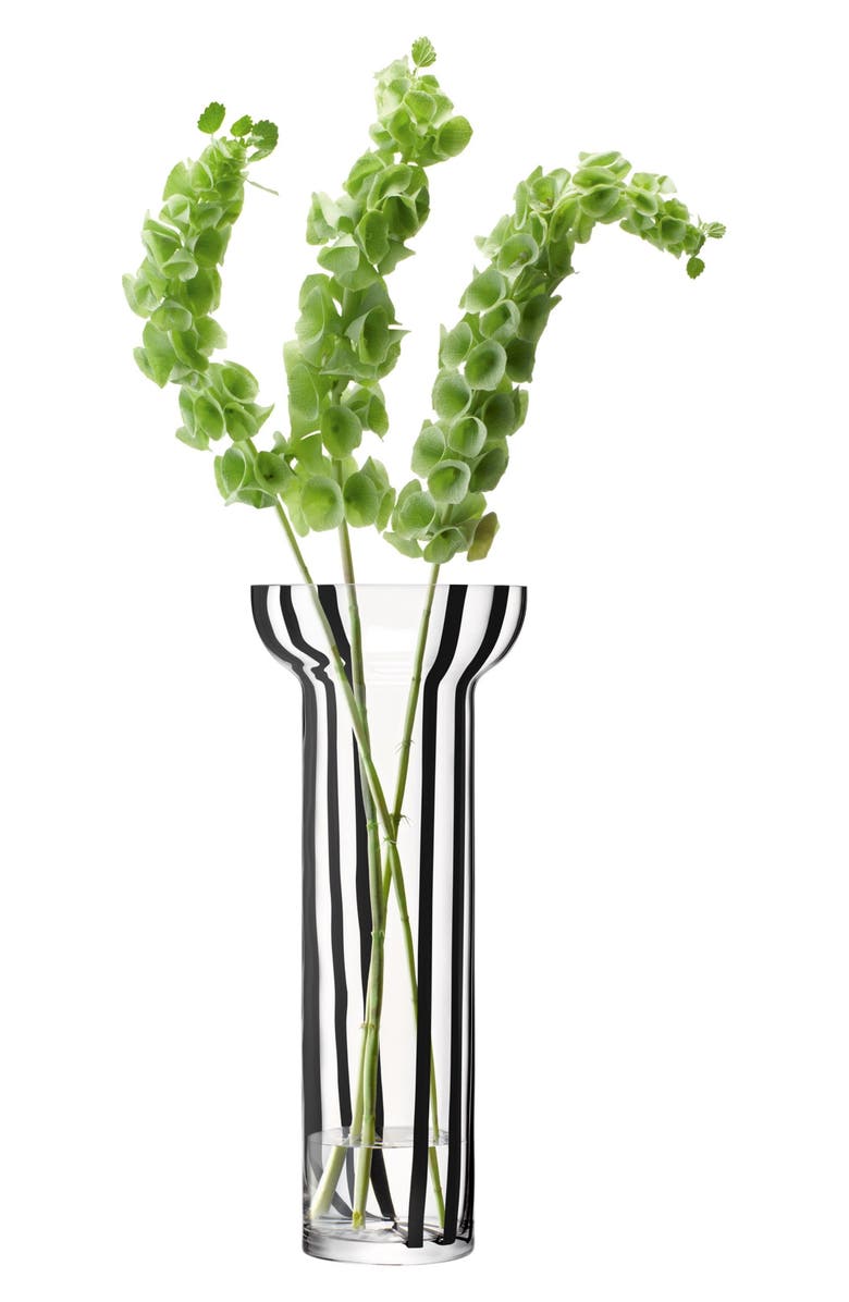 LSA Stripe 16.5-Inch Vase, Alternate, color, Black