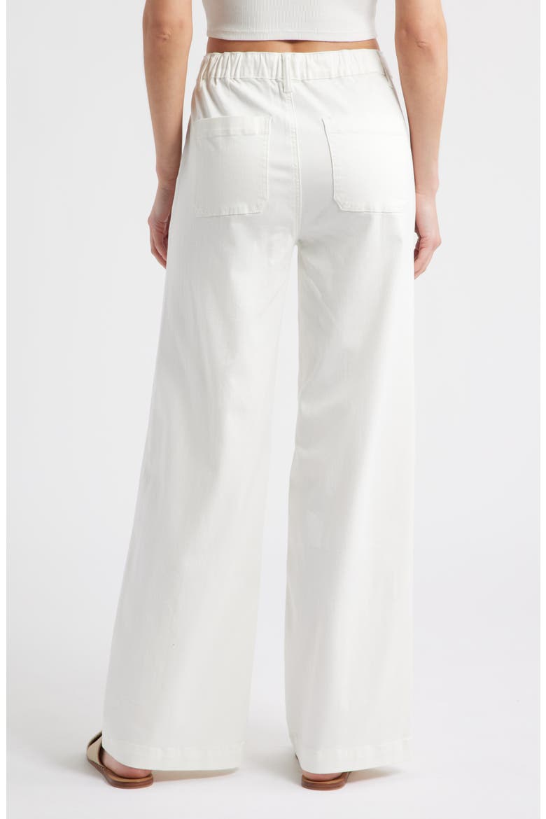 High Waist Wide Leg Drawstring Jeans, Alternate, color, WHITE