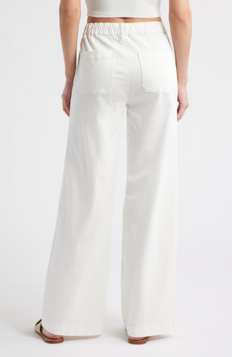 1822 Denim High Waist Wide Leg Drawstring Jeans, Alternate, color, White