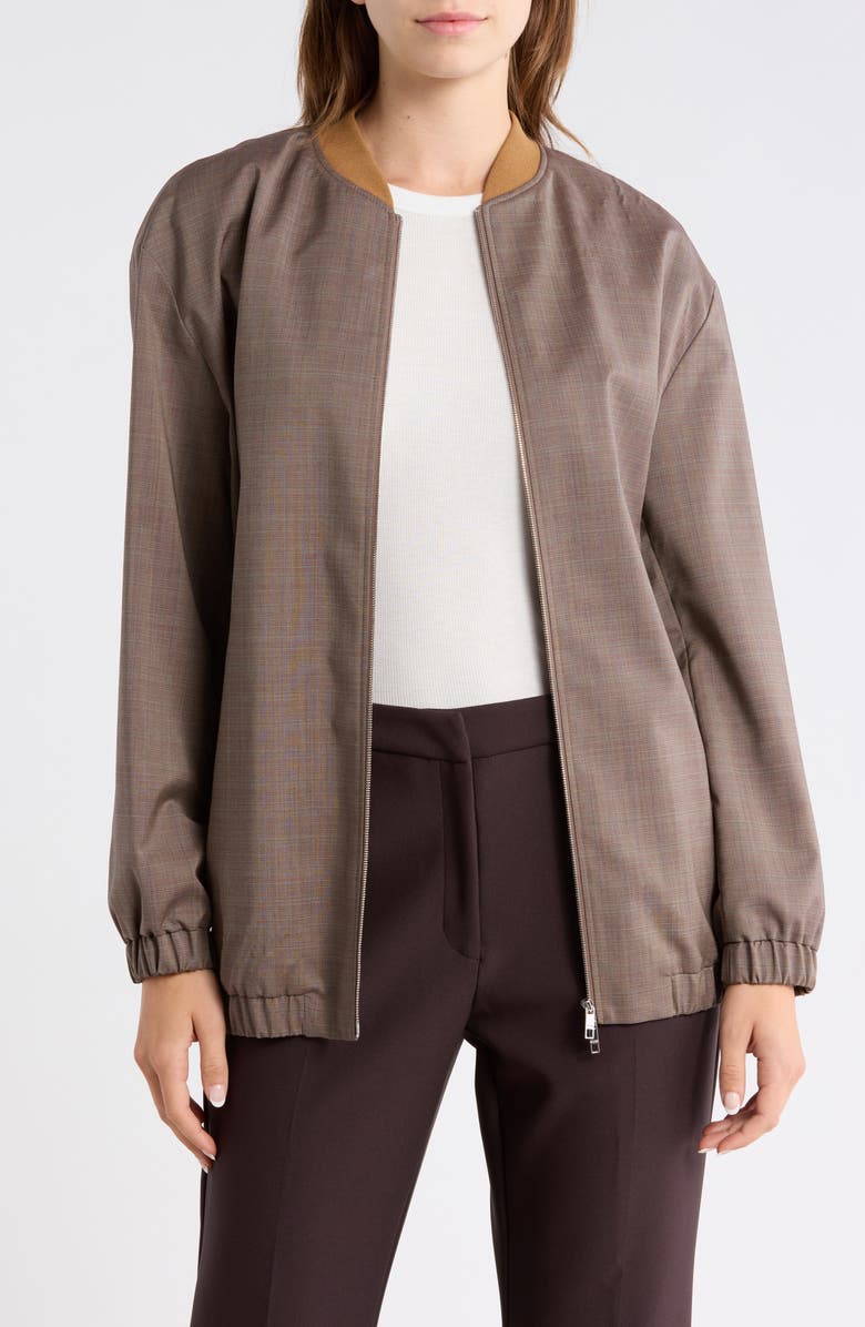 BOSS Jemata Check Bomber, Main, color, Brown