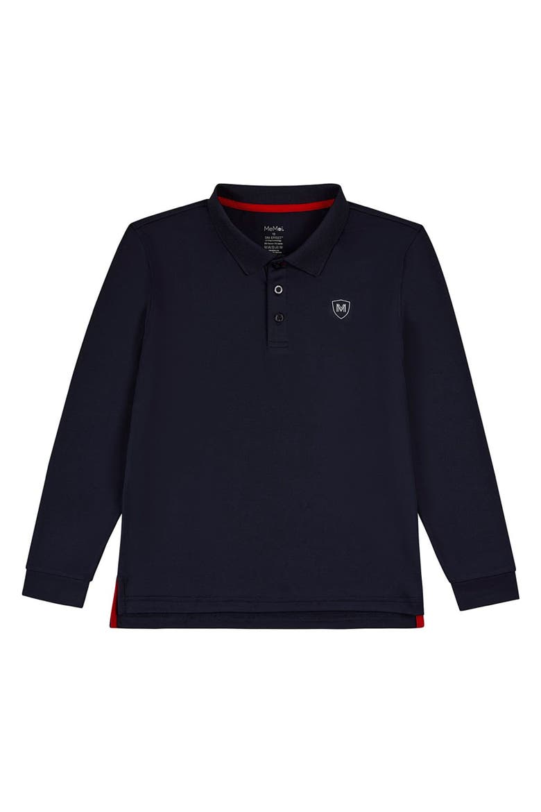 Silky Dri-Effect Long Sleeve Polo Shirt, Main, color, Midnight Navy