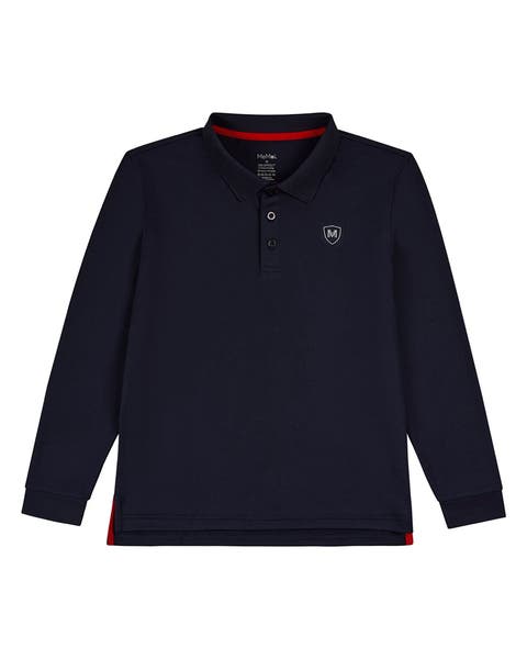 Silky Dri-Effect Long Sleeve Polo Shirt (Little Kid & Big Kid)