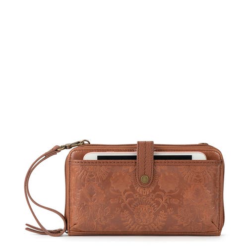 The Sak Iris Smartphone Crossbody In Tobacco Floral Emboss