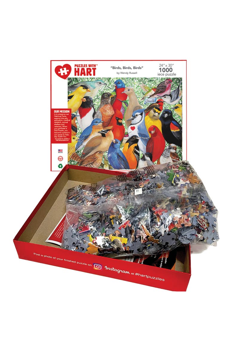 Birds, Birds, Birds by Wendy Russell 1000 Piece Puzzle, Alternate, color, Multicolored