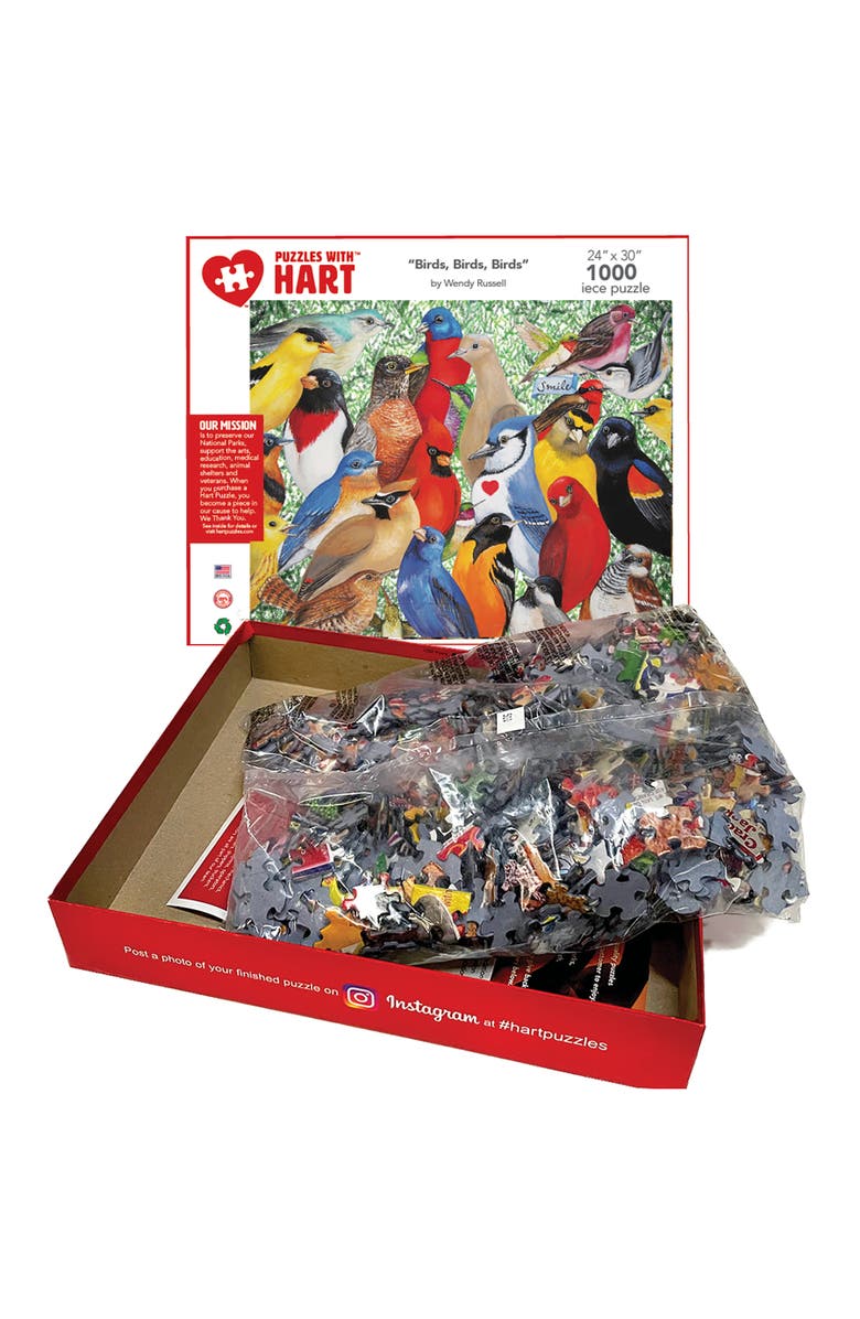 Hart Puzzles Birds, Birds, Birds by Wendy Russell 1000 Piece Puzzle, Alternate, color, Multicolored