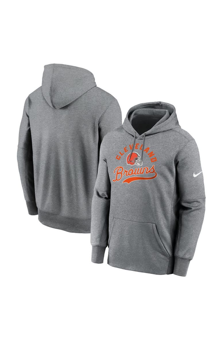 Nike Men's Nike Heather Gray Cleveland Browns Performance Fleece Pullover Hoodie, Alternate, color, Heather Gray