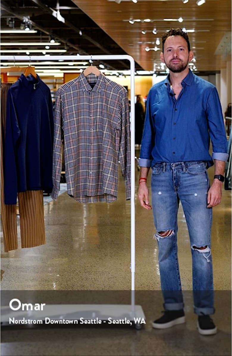 Lightweight Mixed Check Cotton Twill Button-Down Shirt, sales video thumbnail